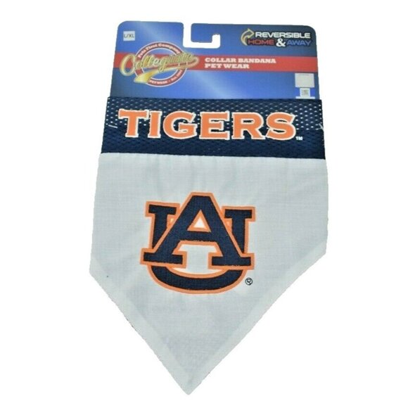 Dog Large to XL NCAA Auburn University AU Tigers Reversible Bandana for Collar - Picture 1 of 4